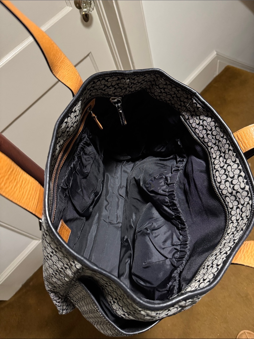 Coach Black & Gray Signature Tote - Picture 7 of 11